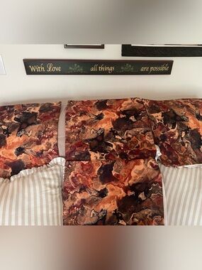 Society6 Earthy Brown - Rust -Orange vivid and Cream Marble Print